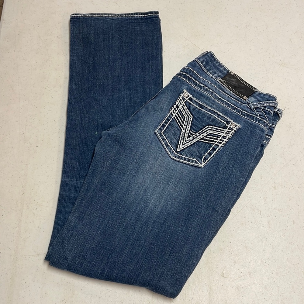 Vigoss The Chelsea Slim Boot Wide Stitch Embroidered Details 11/12 Jeans
